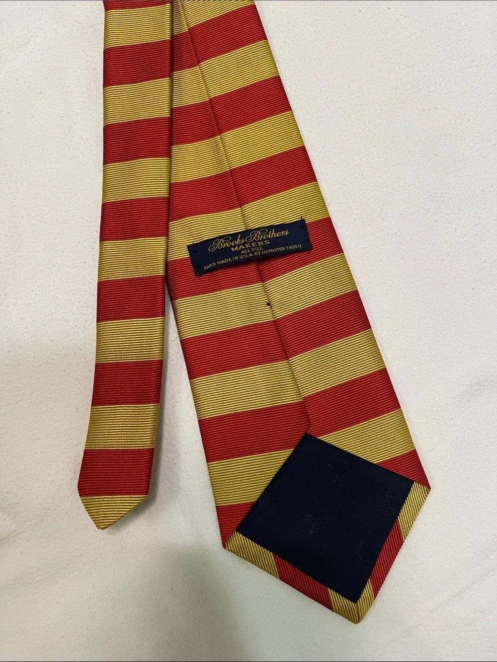 Vintage Brooks Brothers Orange and Yellow Bold Striped Silk Tie